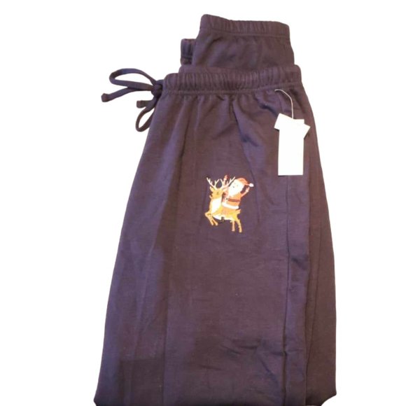 PINK ROSE - BLUE SANTA CLAUS SWEATSHIRT PANTS - Picture 1 of 4